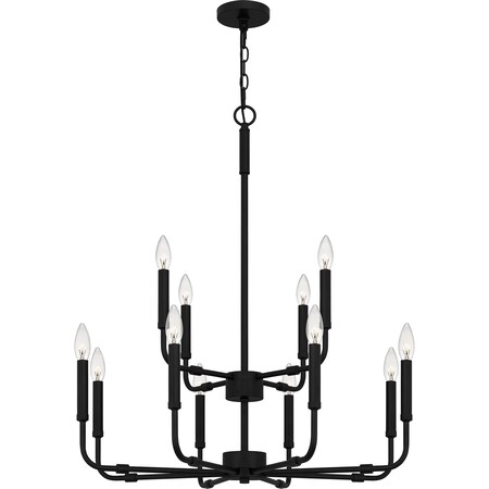 Quoizel Abner Chandelier 12 Lights Matte Black ABR5128MBK